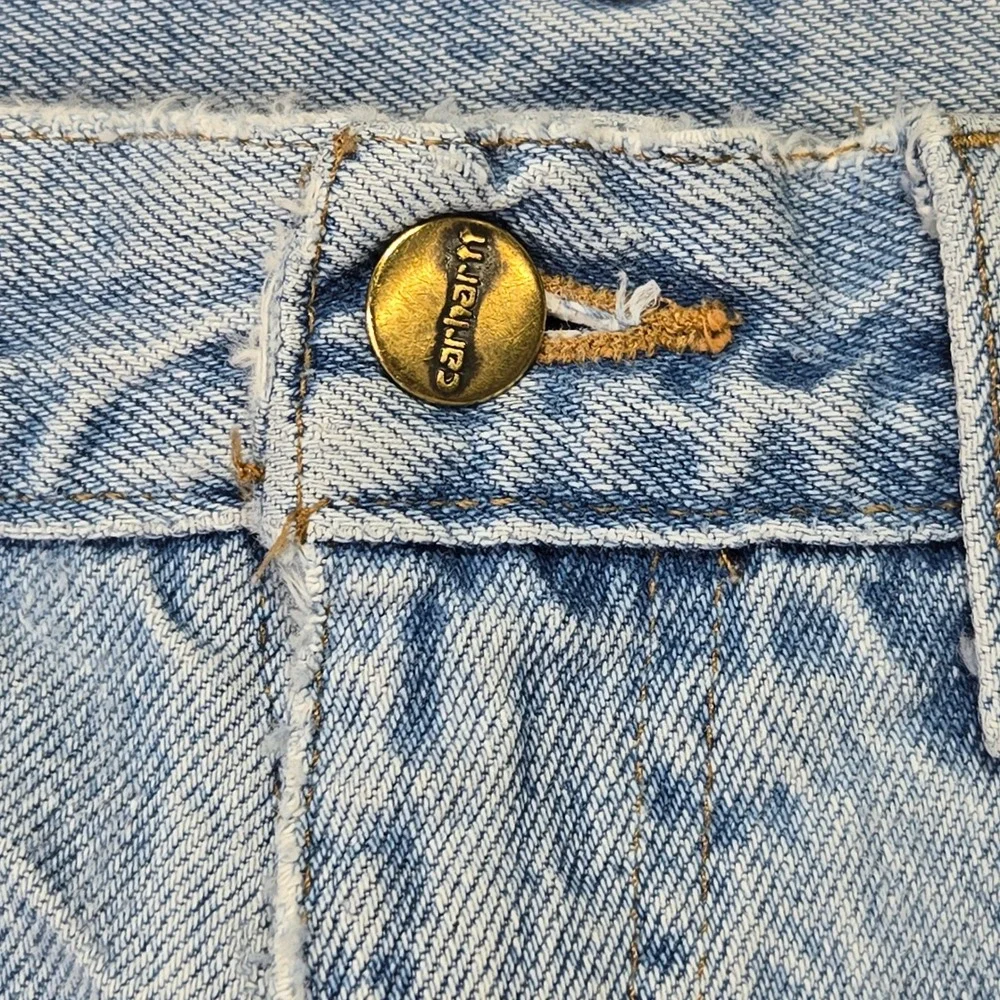 VTG Y2K Carhartt‎ Men Relaxed Light Wash Denim Jeans Workwear Distressed 34x32